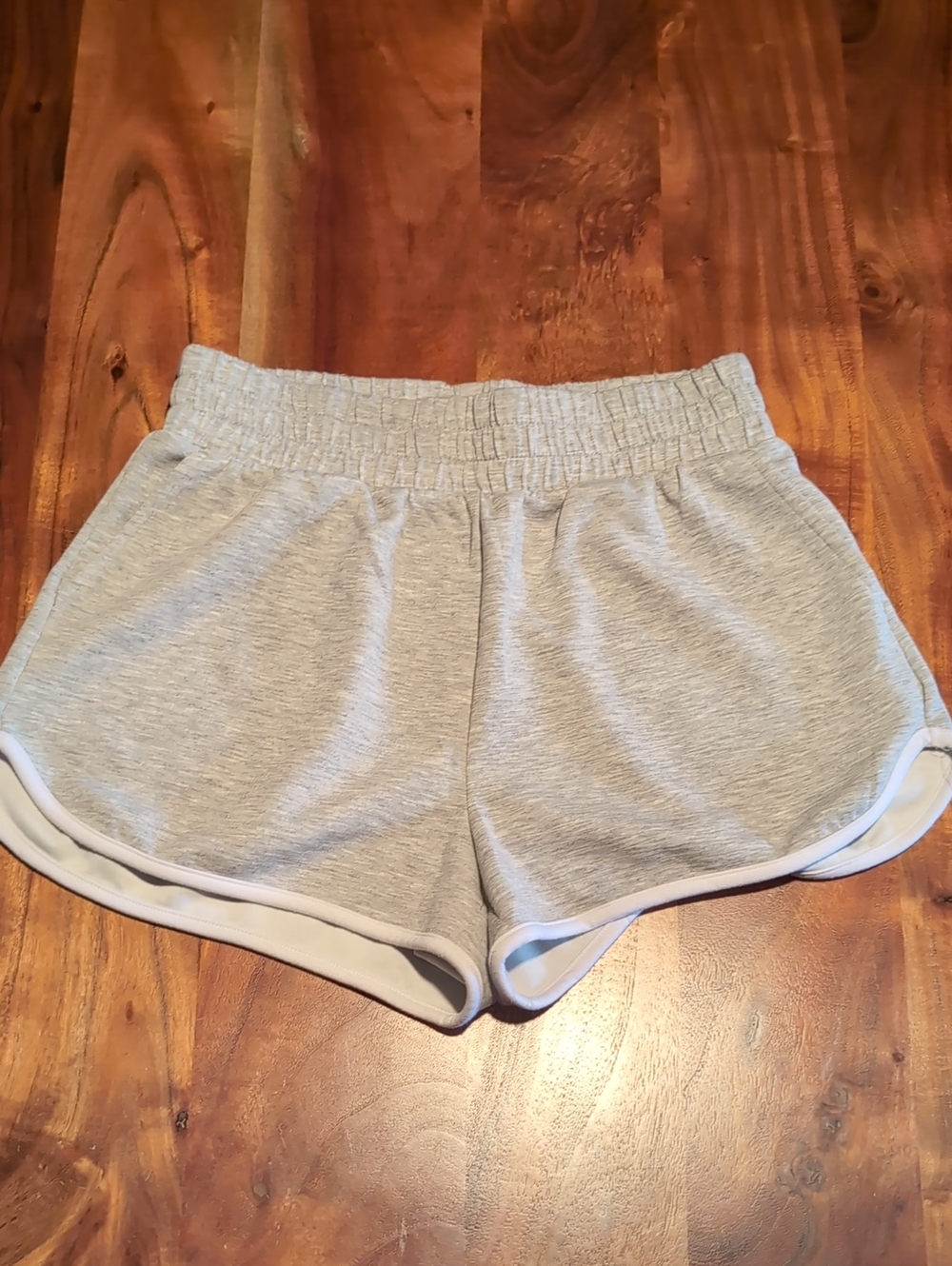 90 Degree By Reflex Gray Athletic Shorts with White Trim